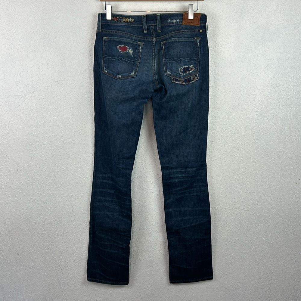 Lucky Brand Zoe Straight Leg Patch Design Jeans 2 - Picture 9 of 10